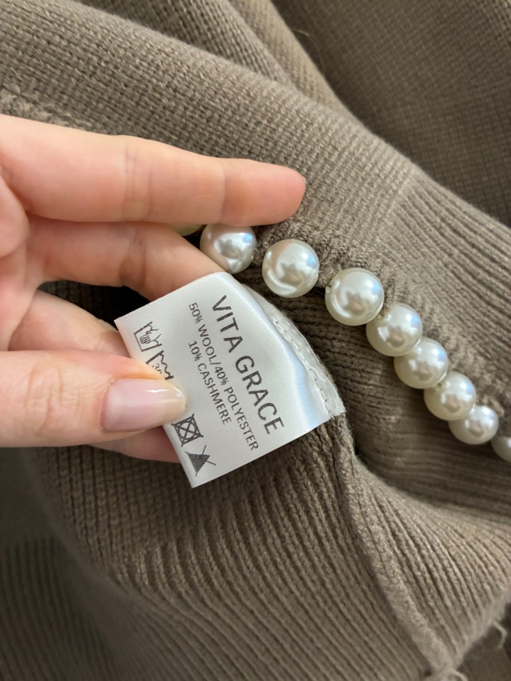 VITA GRACE PEARL TRIMMED SWEATER - Picture 6 of 6